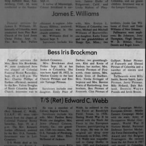 Obituary for Bess Iris Brockman